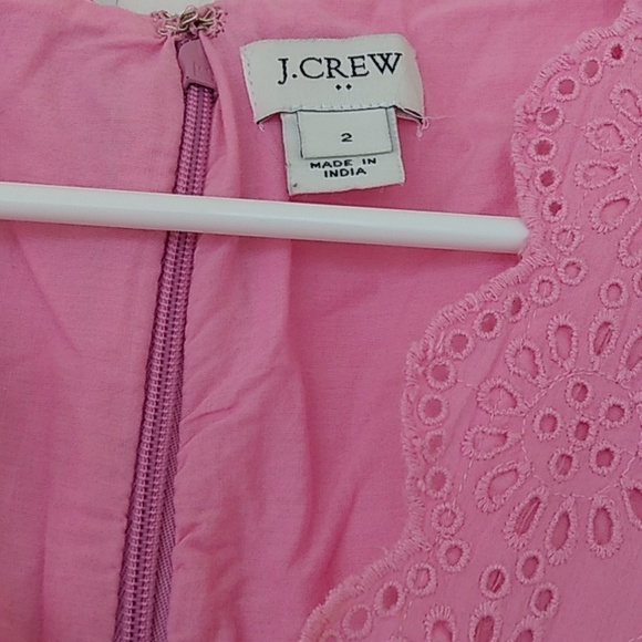 🌻J Crew washed pink eyelet dress Sz 2 - Picture 7 of 16